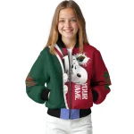 personalized minnesota wild snoopy head red bomber jacket best selling