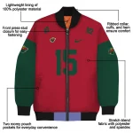 personalized minnesota wild team patch red bomber jacket best selling