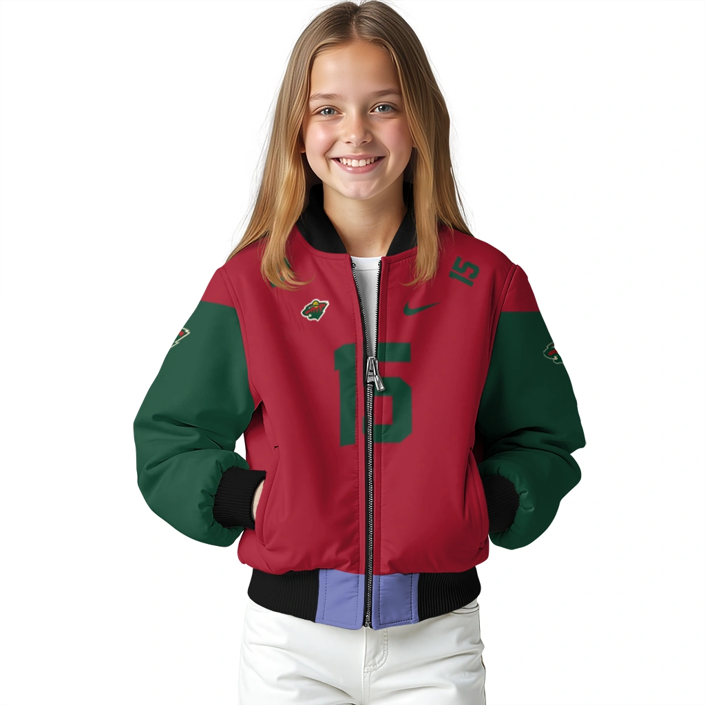 personalized minnesota wild team patch red bomber jacket top rated personalized minnesota wild team patch red bomber jacket top rated