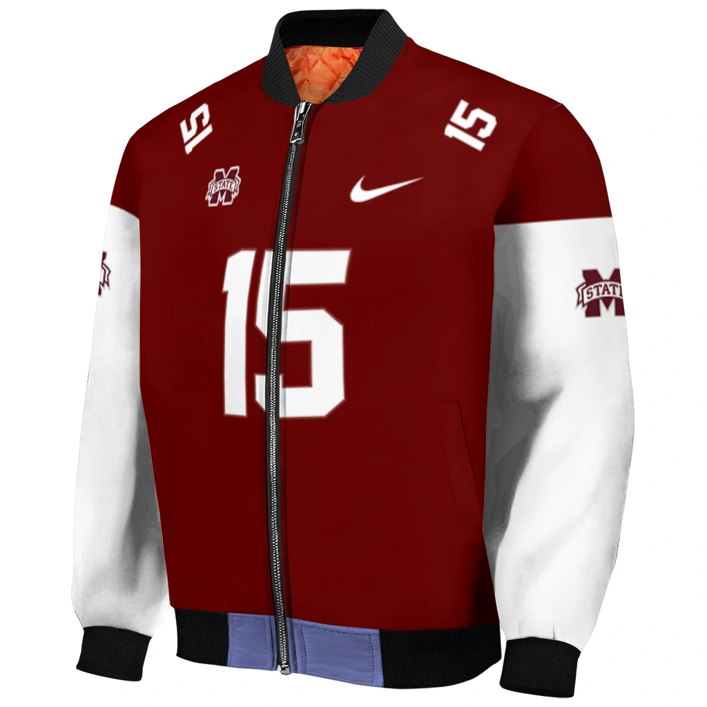 personalized mississippi state bulldogs team patch maroon bomber jacket fashion forward personalized mississippi state bulldogs team patch maroon bomber jacket fashion forward