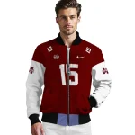 personalized mississippi state bulldogs team patch maroon bomber jacket best selling