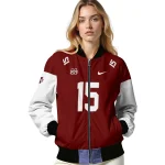 personalized mississippi state bulldogs team patch maroon bomber jacket best selling
