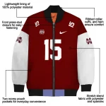 personalized mississippi state bulldogs team patch maroon bomber jacket best selling