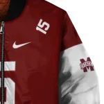 personalized mississippi state bulldogs team patch maroon bomber jacket best selling