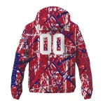 personalized montreal canadiens brushstroke pattern red windbreaker jacket best selling