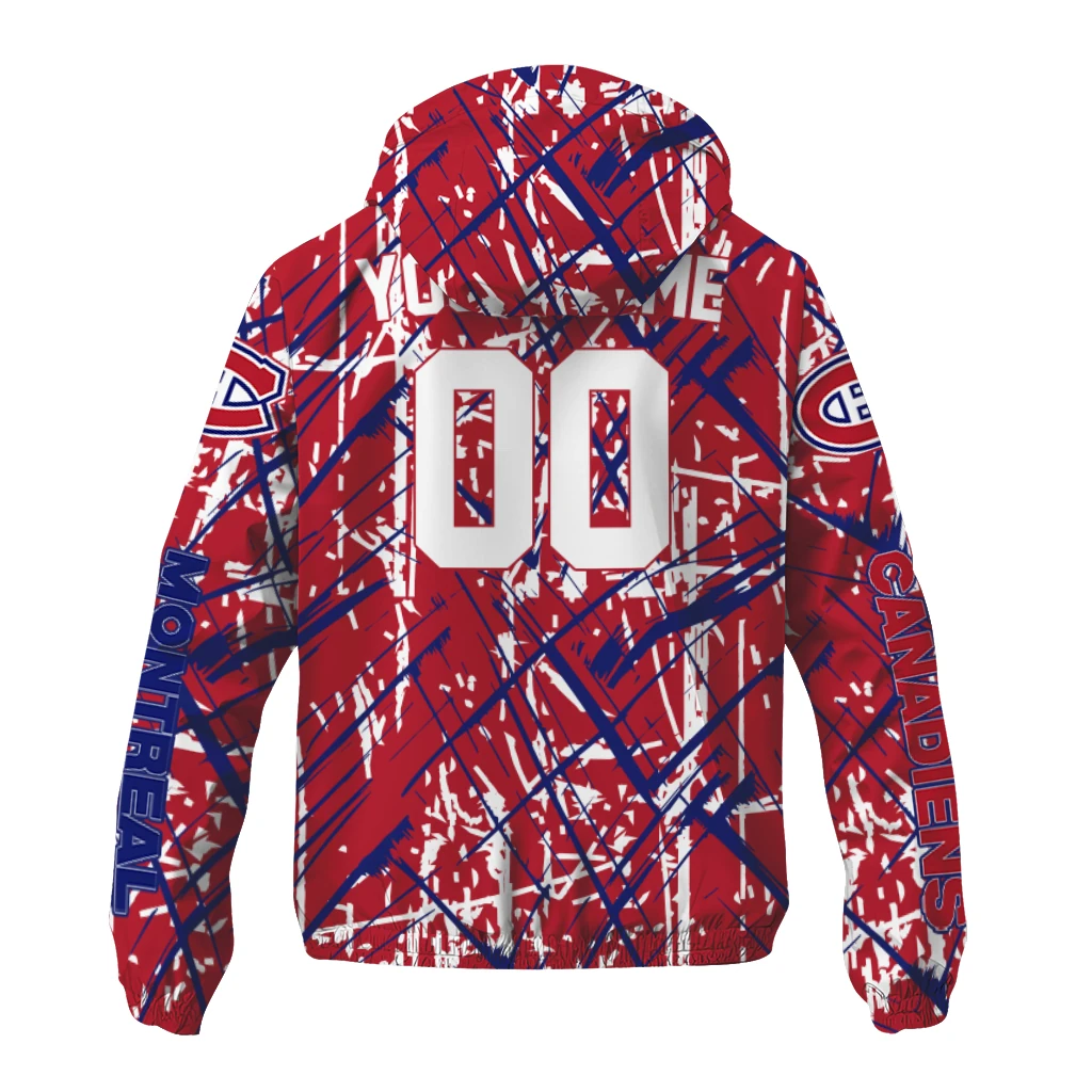 personalized montreal canadiens brushstroke pattern red windbreaker jacket fashion forward personalized montreal canadiens brushstroke pattern red windbreaker jacket fashion forward