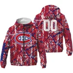 personalized montreal canadiens brushstroke pattern red windbreaker jacket best selling