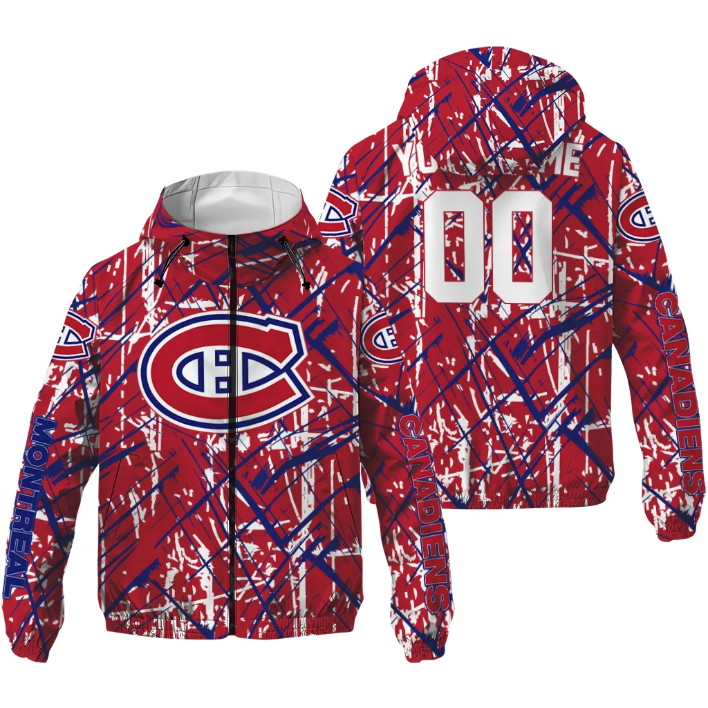 personalized montreal canadiens brushstroke pattern red windbreaker jacket high quality personalized montreal canadiens brushstroke pattern red windbreaker jacket high quality