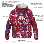personalized montreal canadiens brushstroke pattern red windbreaker jacket best selling