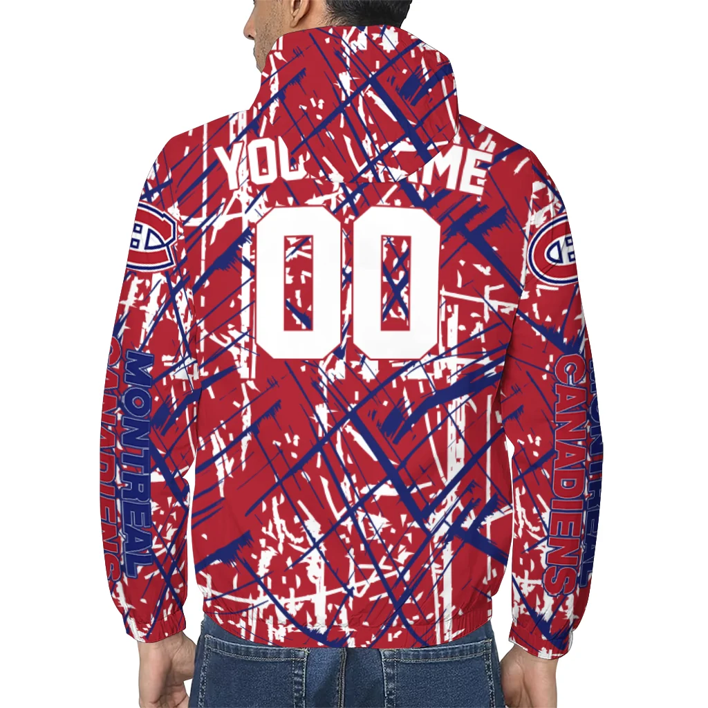 personalized montreal canadiens brushstroke pattern red windbreaker jacket trendy personalized montreal canadiens brushstroke pattern red windbreaker jacket trendy