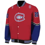 personalized montreal canadiens chevron style red varsity jacket best selling