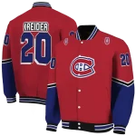 personalized montreal canadiens chevron style red varsity jacket best selling