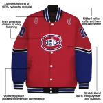 personalized montreal canadiens chevron style red varsity jacket best selling