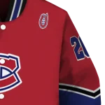 personalized montreal canadiens chevron style red varsity jacket best selling