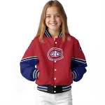 personalized montreal canadiens chevron style red varsity jacket best selling