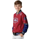 personalized montreal canadiens chevron style red varsity jacket best selling