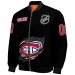 personalized montreal canadiens claw cut black bomber jacket best selling