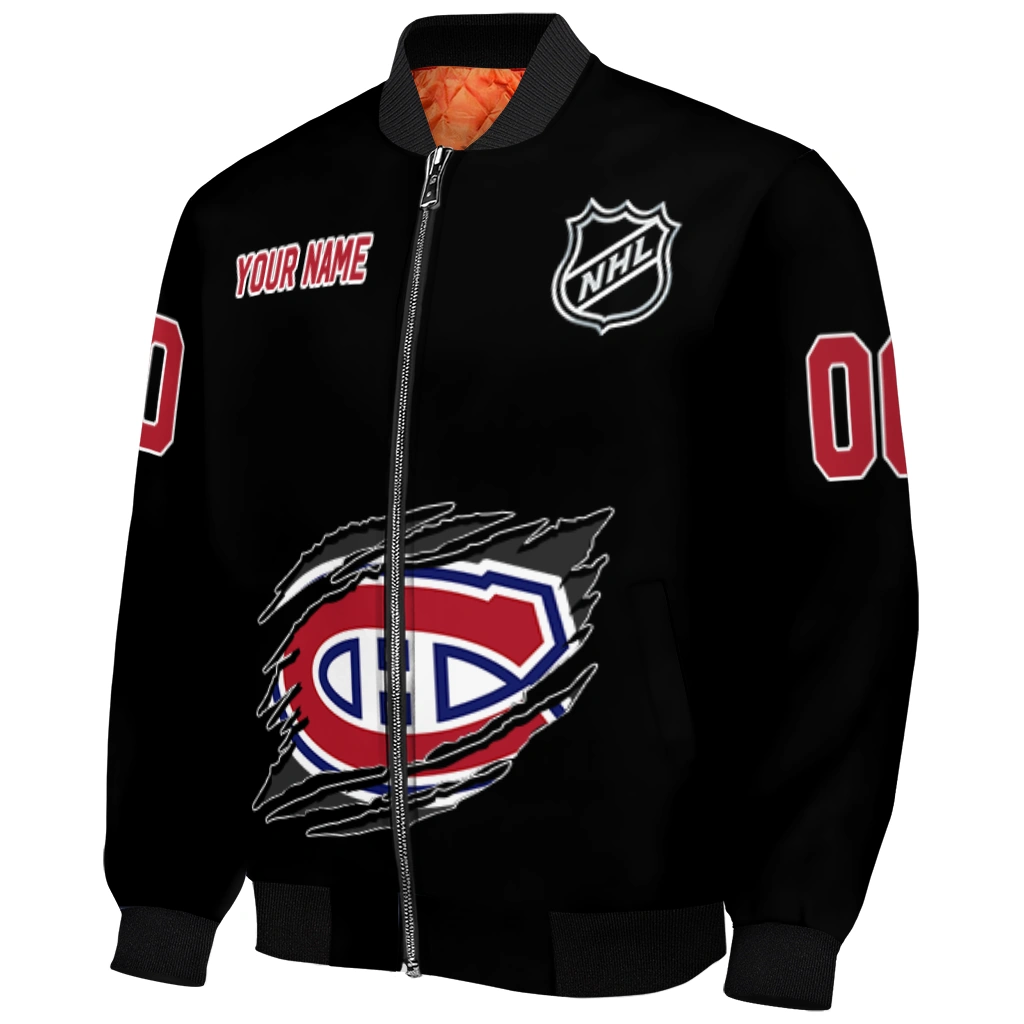 personalized montreal canadiens claw cut black bomber jacket fashion forward personalized montreal canadiens claw cut black bomber jacket fashion forward