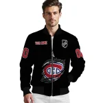 personalized montreal canadiens claw cut black bomber jacket best selling