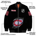 personalized montreal canadiens claw cut black bomber jacket best selling