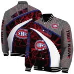 personalized montreal canadiens electric flash red varsity jacket best selling