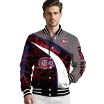 personalized montreal canadiens electric flash red varsity jacket best selling