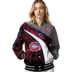 personalized montreal canadiens electric flash red varsity jacket best selling