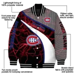 personalized montreal canadiens electric flash red varsity jacket best selling