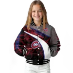 personalized montreal canadiens electric flash red varsity jacket best selling