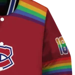 personalized montreal canadiens rainbow jersey number red varsity jacket best selling