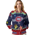 personalized montreal canadiens spongebob playtime red blue varsity jacket best selling