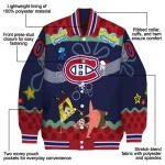 personalized montreal canadiens spongebob playtime red blue varsity jacket best selling