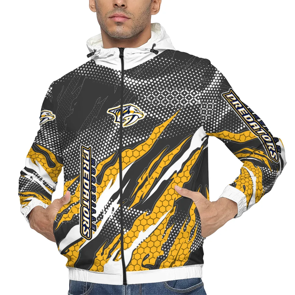 personalized nashville predators claw mesh gold gray windbreaker jacket top rated personalized nashville predators claw mesh gold gray windbreaker jacket top rated