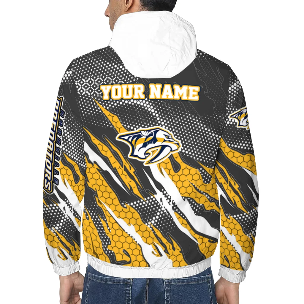 personalized nashville predators claw mesh gold gray windbreaker jacket trendy personalized nashville predators claw mesh gold gray windbreaker jacket trendy