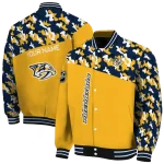 personalized nashville predators flag scratch effect gold varsity jacket best selling