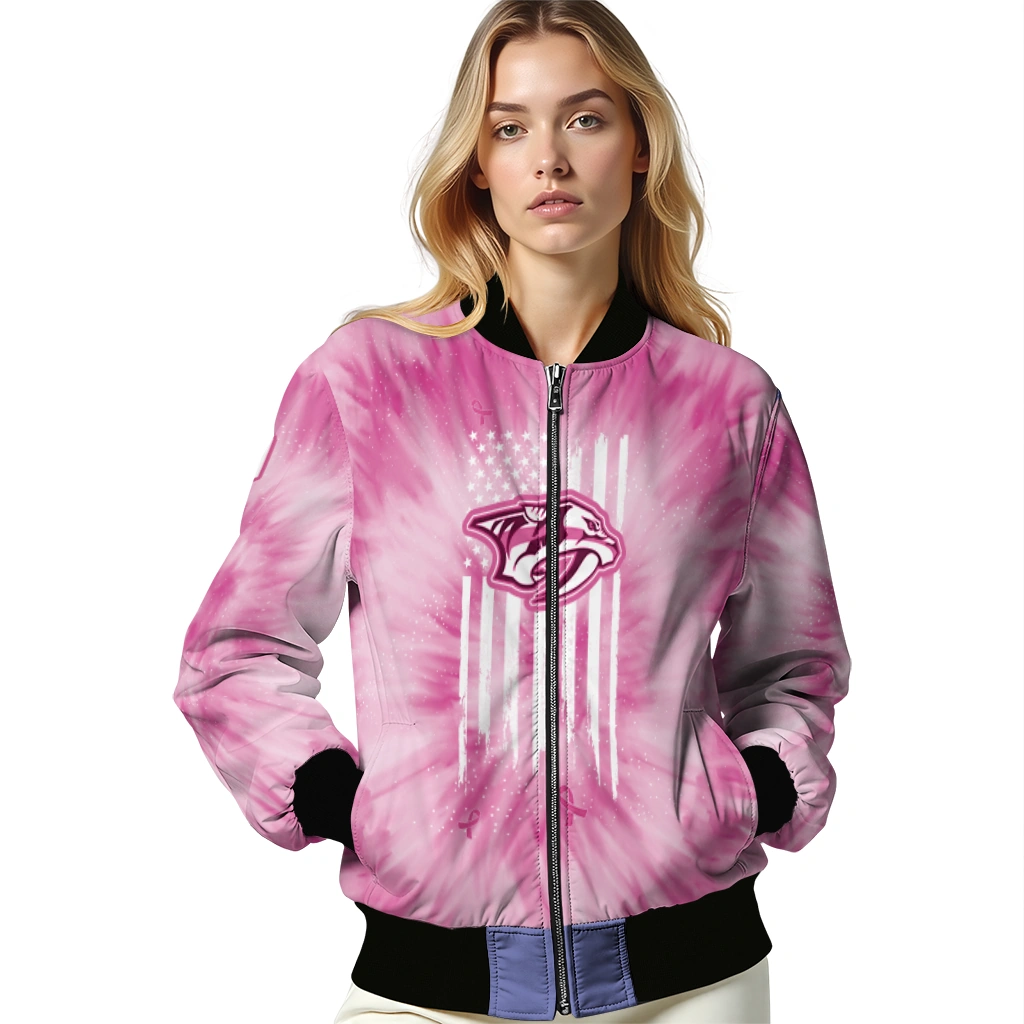 personalized nashville predators pink tie dye pink bomber jacket latest model personalized nashville predators pink tie dye pink bomber jacket latest model