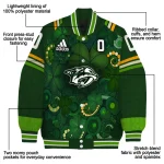 personalized nashville predators shamrock vortex green varsity jacket best selling