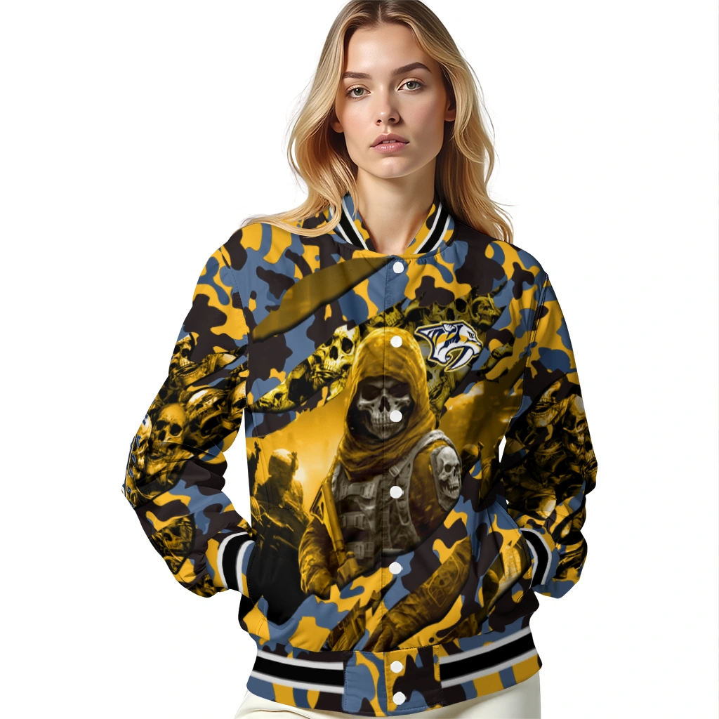 personalized nashville predators skull horde gold varsity jacket latest model personalized nashville predators skull horde gold varsity jacket latest model