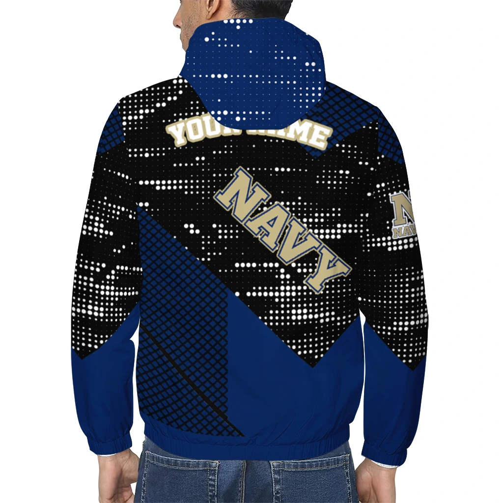 personalized navy midshipmen arrow matrix blue black windbreaker jacket trendy personalized navy midshipmen arrow matrix blue black windbreaker jacket trendy