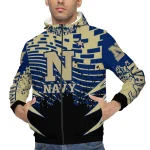 personalized navy midshipmen brick motion blue black windbreaker jacket best selling