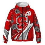 personalized nc state wolfpack blossoms helmet red windbreaker jacket best selling
