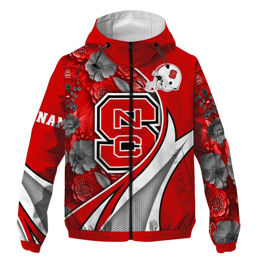 personalized nc state wolfpack blossoms helmet red windbreaker jacket best selling personalized nc state wolfpack blossoms helmet red windbreaker jacket best selling