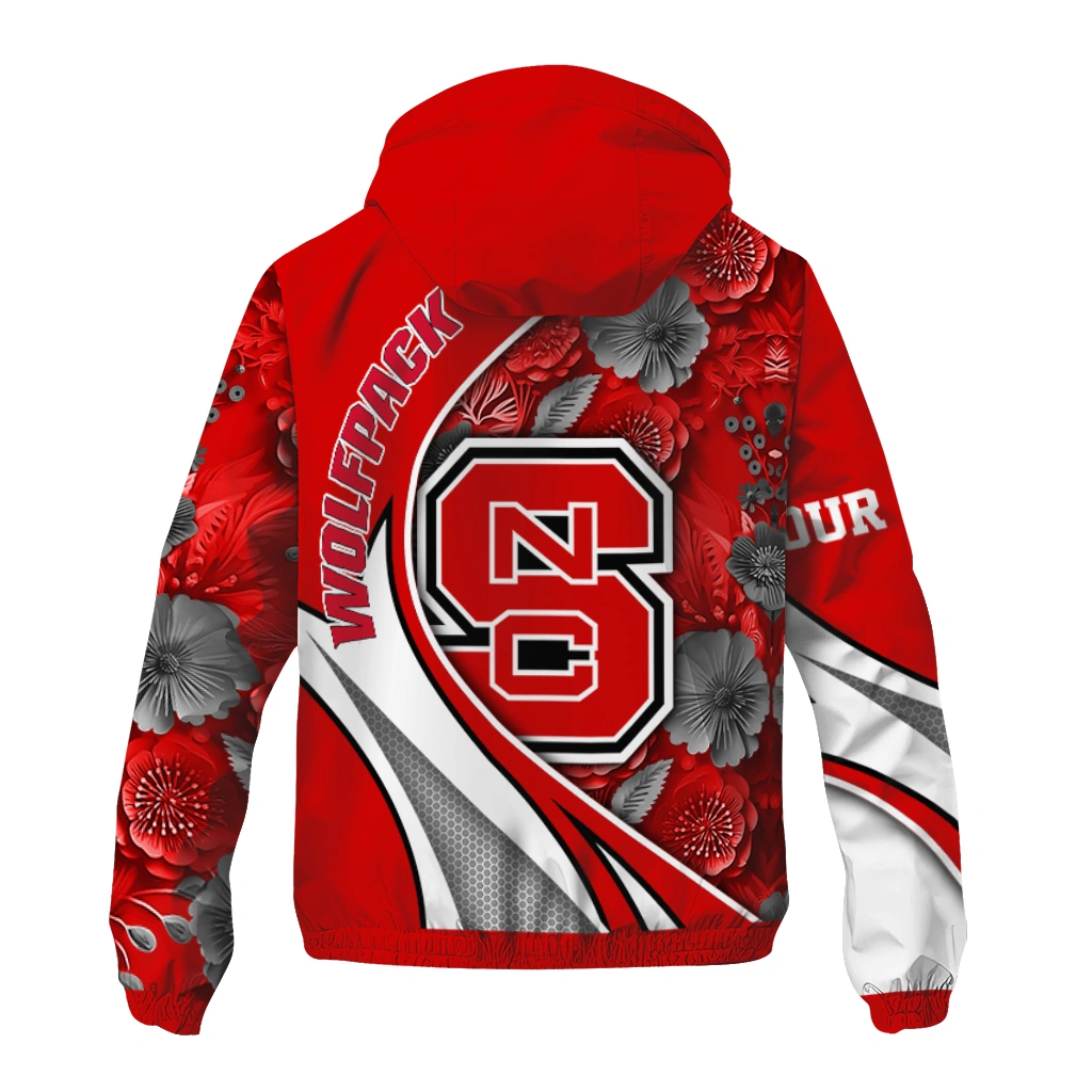 personalized nc state wolfpack blossoms helmet red windbreaker jacket fashion forward personalized nc state wolfpack blossoms helmet red windbreaker jacket fashion forward