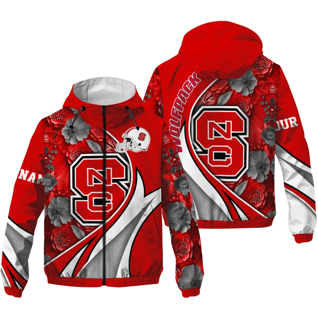 personalized nc state wolfpack blossoms helmet red windbreaker jacket high quality personalized nc state wolfpack blossoms helmet red windbreaker jacket high quality