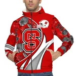 personalized nc state wolfpack blossoms helmet red windbreaker jacket best selling