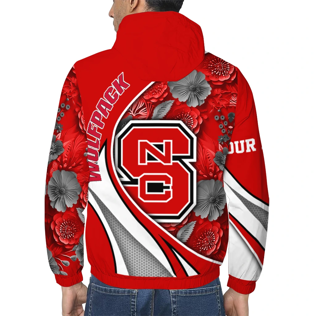 personalized nc state wolfpack blossoms helmet red windbreaker jacket trendy personalized nc state wolfpack blossoms helmet red windbreaker jacket trendy