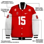 personalized nc state wolfpack team patch red varsity jacket best selling