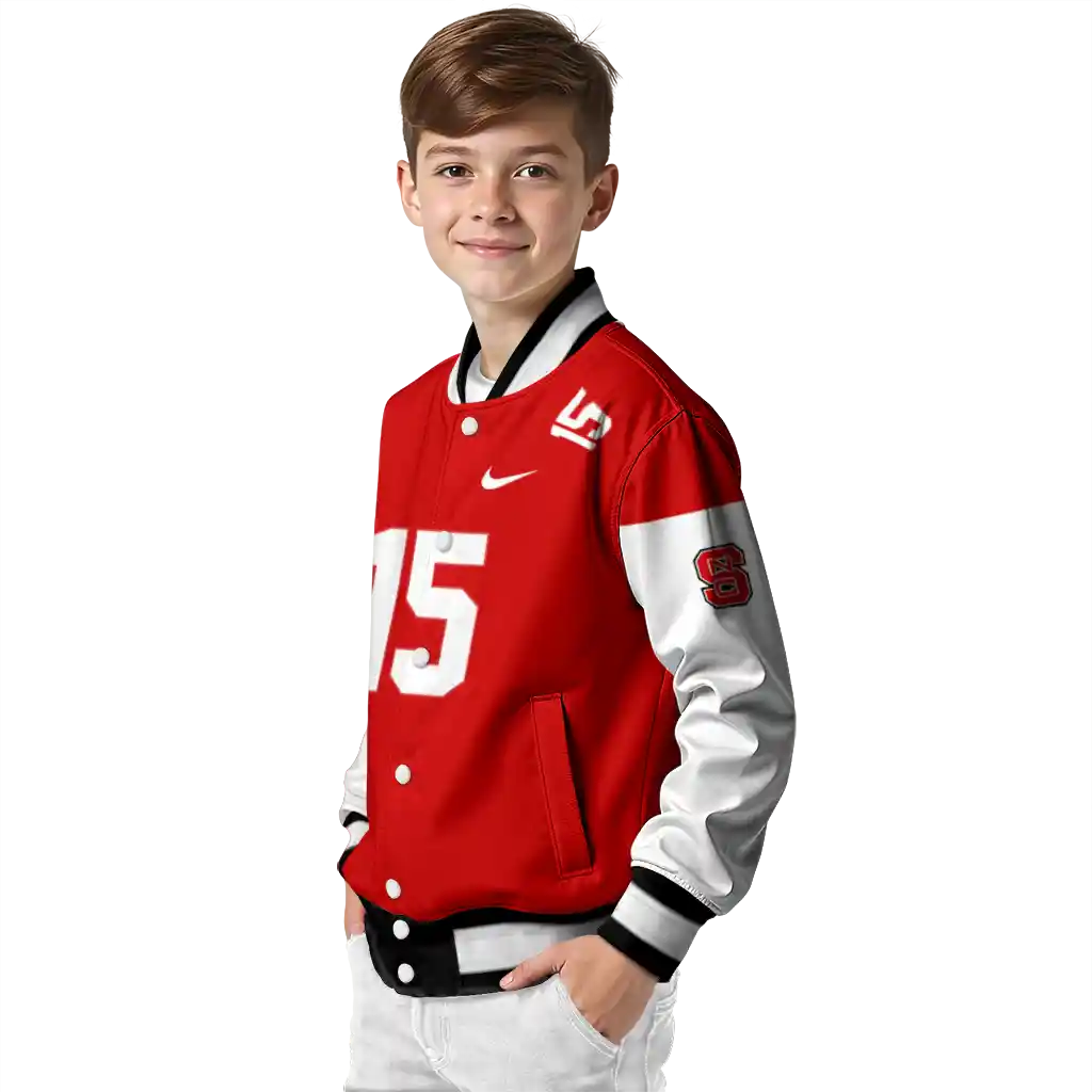 personalized nc state wolfpack team patch red varsity jacket trendy personalized nc state wolfpack team patch red varsity jacket trendy