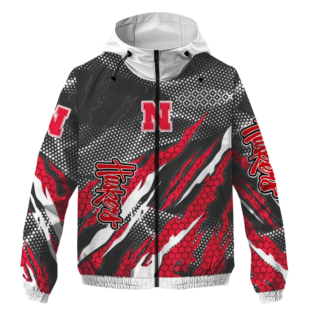 personalized nebraska cornhuskers claw mesh red gray windbreaker jacket best selling personalized nebraska cornhuskers claw mesh red gray windbreaker jacket best selling