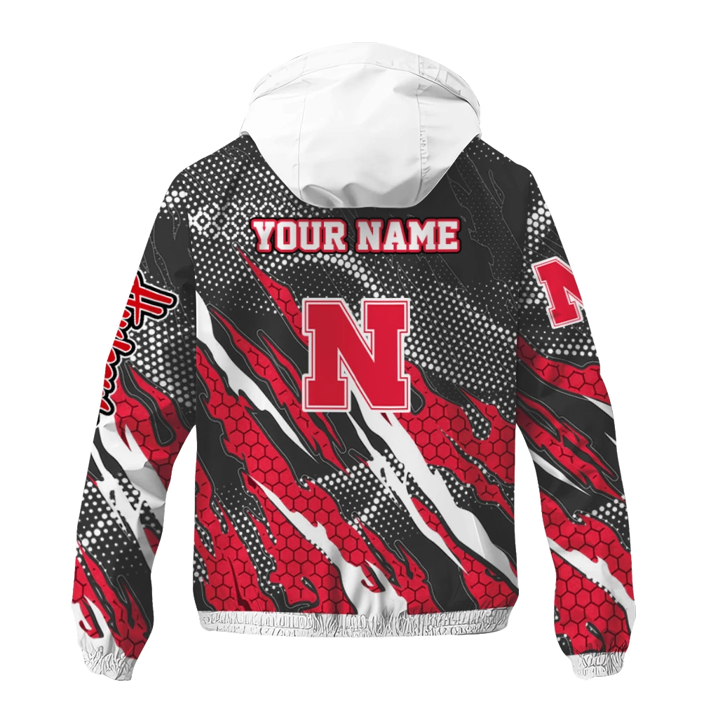 personalized nebraska cornhuskers claw mesh red gray windbreaker jacket fashion forward personalized nebraska cornhuskers claw mesh red gray windbreaker jacket fashion forward
